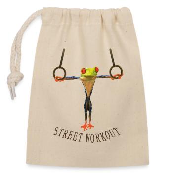 Street Workout - Closable cotton gift bag (14x20cm) - nature - Front