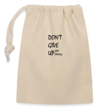 Stay Strong - Closable cotton gift bag (14x20cm) - nature - Front