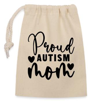 Proud Autism Mom - Verschließbarer Geschenkbeutel aus Baumwolle (14x20cm) - Natur - Vorne