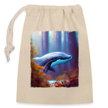 Baleine dans la forêt Surréalisme - Sac cadeau en coton avec cordon (14 x 20 cm) - nature - Devant