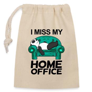 Bureau à domicile Miss Humour Drôle - Sac cadeau en coton avec cordon (14 x 20 cm) - nature - Devant