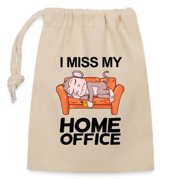 Home Office Miss Humor Funny - Closable cotton gift bag (14x20cm) - nature - Front
