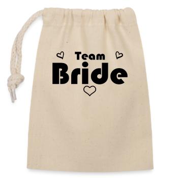 Team Bride - Verschließbarer Geschenkbeutel aus Baumwolle (14x20cm) - Natur - Vorne