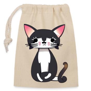 japan kawaii kunst katze - Verschließbarer Geschenkbeutel aus Baumwolle (14x20cm) - Natur - Vorne