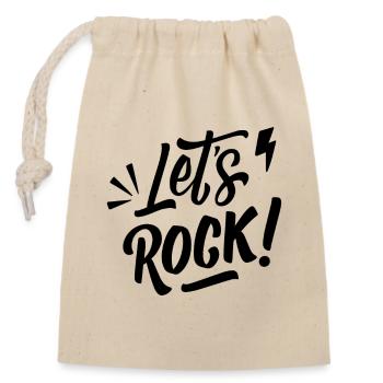 Let's Rock - Rock Music Rock & Roll - Closable cotton gift bag (14x20cm) - nature - Front
