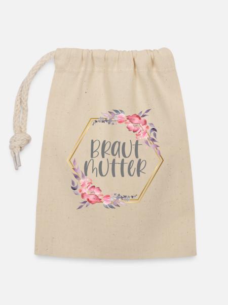 Brautmutter Verlobung Boho Team Bride Geschenk - Verschließbarer Geschenkbeutel aus Baumwolle (14x20cm) - Natur
