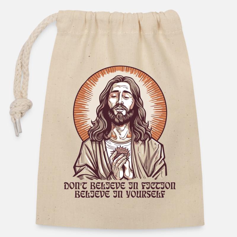 Messiah Jesus Guru Type: Fiction Saying - Closable cotton gift bag (14x20cm) - nature