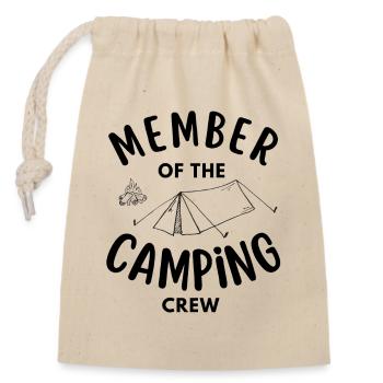 Membre de l’équipe de camping drôle - Sac cadeau en coton avec cordon (14 x 20 cm) - nature - Devant