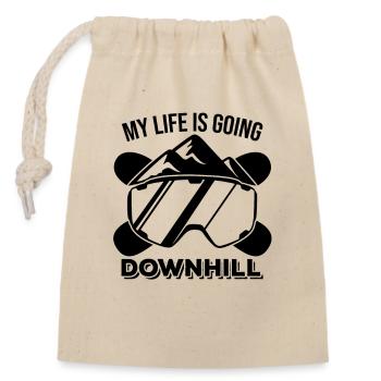 Funny snowboard joke - Closable cotton gift bag (14x20cm) - nature - Front