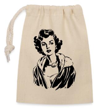 A classic woman from the 1950s - Closable cotton gift bag (14x20cm) - nature - Front