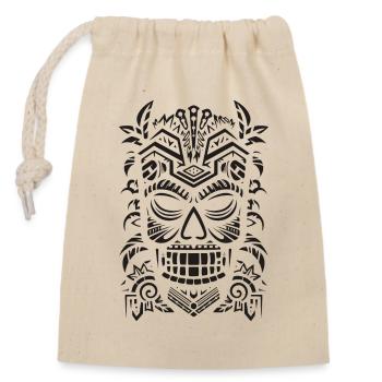 Masque Tiki - Sac cadeau en coton avec cordon (14 x 20 cm) - nature - Devant