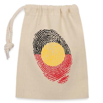Empreintes digitales aborigènes d’Australie - Sac cadeau en coton avec cordon (14 x 20 cm) - nature - Devant