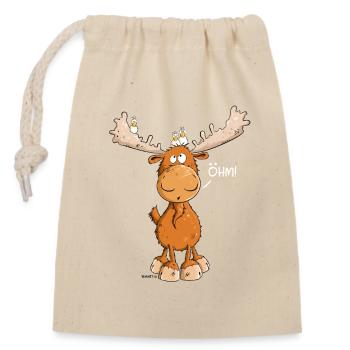 Drôle d’orignal I orignal I cerf renne - Sac cadeau en coton avec cordon (14 x 20 cm) - nature - Devant