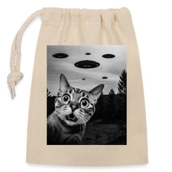 Cat Alien Invasion Uap Weirdcore - Closable cotton gift bag (14x20cm) - nature - Front