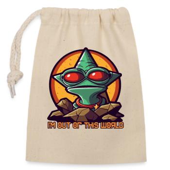 Out of this world: alien toad - Closable cotton gift bag (14x20cm) - nature - Front