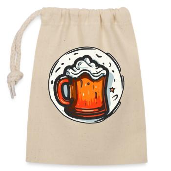 Une chope de bière avec de la bière - Sac cadeau en coton avec cordon (14 x 20 cm) - nature - Devant