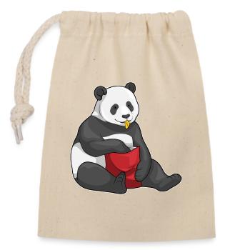 Panda Potato Chips - Closable cotton gift bag (14x20cm) - nature - Front