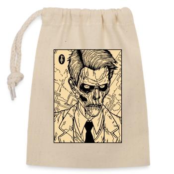 Fans of the zombie horror businessman - Closable cotton gift bag (14x20cm) - nature - Front