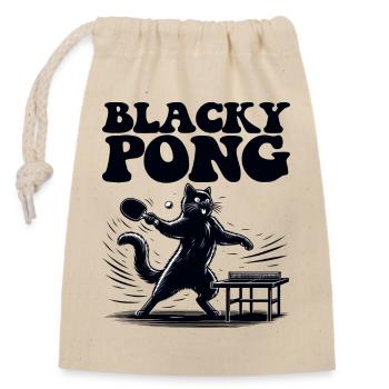 Table Tennis Katze Pingpong Black Cat Dad Outfit - Closable cotton gift bag (14x20cm) - nature - Front