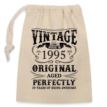 Vintage Made In 1995 29 Years Of Being Awesome - Verschließbarer Geschenkbeutel aus Baumwolle (14x20cm) - Natur - Vorne