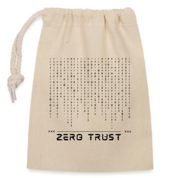 Zero-Trust-Binärcode - Verschließbarer Geschenkbeutel aus Baumwolle (14x20cm) - Natur - Vorne