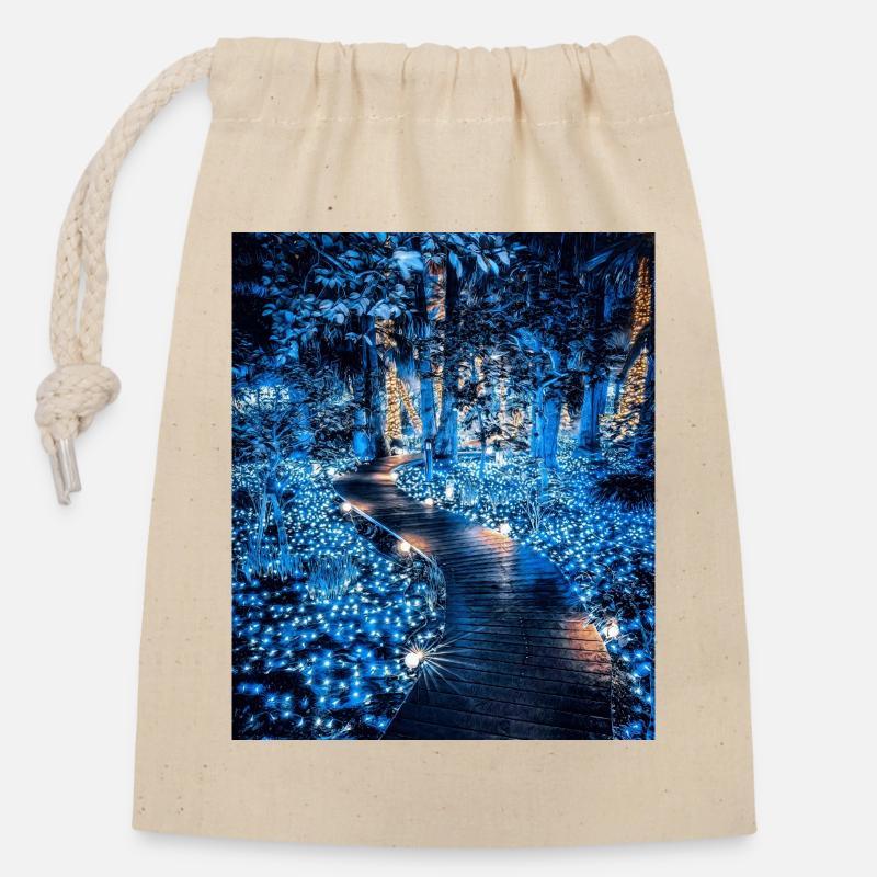 Entrez dans la forêt - Sac cadeau en coton avec cordon (14 x 20 cm) - nature