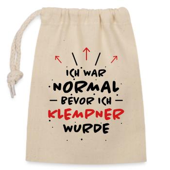 Klempner Spruch Beruf Lustiges Klempner Geschenk - Verschließbarer Geschenkbeutel aus Baumwolle (14x20cm) - Natur - Vorne