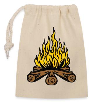 Lagerfeuer - Verschließbarer Geschenkbeutel aus Baumwolle (14x20cm) - Natur - Vorne