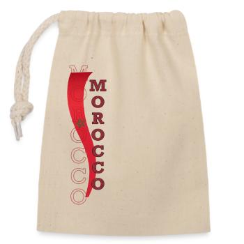 Flag of Morocco that inspires respect and admiration - Closable cotton gift bag (14x20cm) - nature - Front
