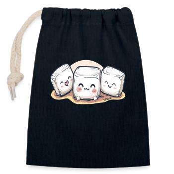 Süße, niedliche Chibi Marshmallows - Verschließbarer Geschenkbeutel aus Baumwolle (14x20cm) - Navy - Vorne