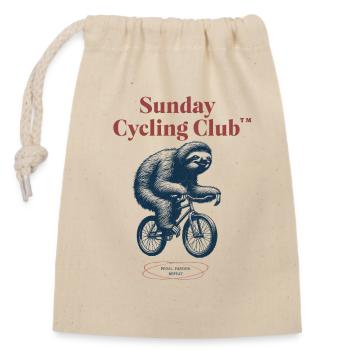 Sunday Cycling Club Faultier Sloth - Verschließbarer Geschenkbeutel aus Baumwolle (14x20cm) - Natur - Vorne