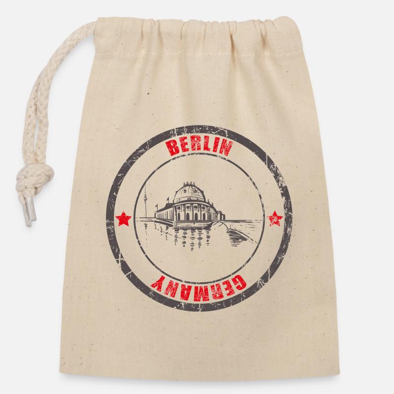 Berlin Berliner Spree - Verschließbarer Geschenkbeutel aus Baumwolle (14x20cm) - Natur