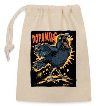 The Funny Crazy Dopamine Crow - Closable cotton gift bag (14x20cm) - nature - Front