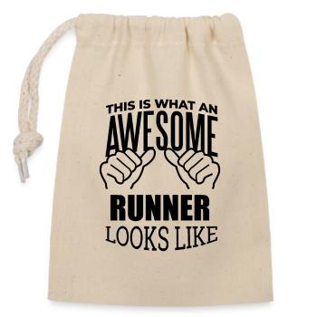Runner - Closable cotton gift bag (14x20cm) - nature - Front