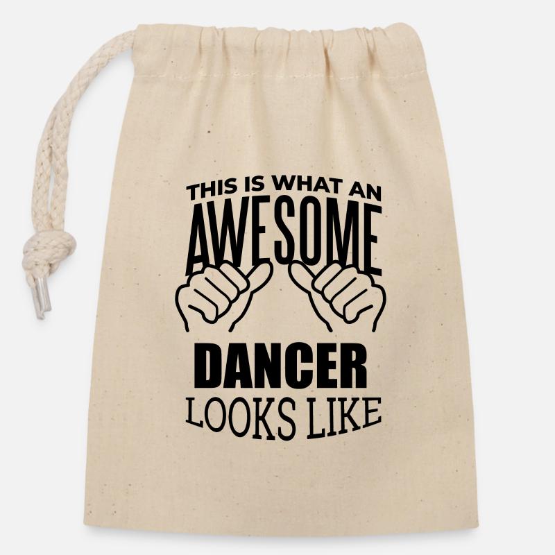 Dance - Closable cotton gift bag (14x20cm) - nature