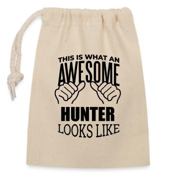 Hunter - Closable cotton gift bag (14x20cm) - nature - Front