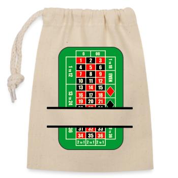 Table Casino - Closable cotton gift bag (14x20cm) - nature - Front