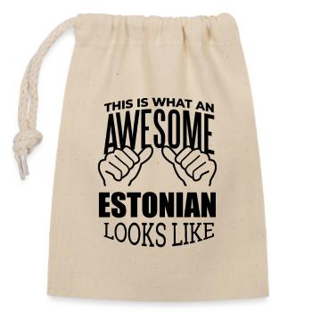 Estonia - Closable cotton gift bag (14x20cm) - nature - Front