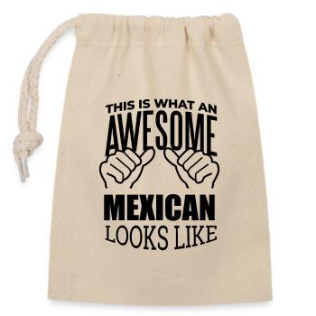 Mexico - Closable cotton gift bag (14x20cm) - nature - Front