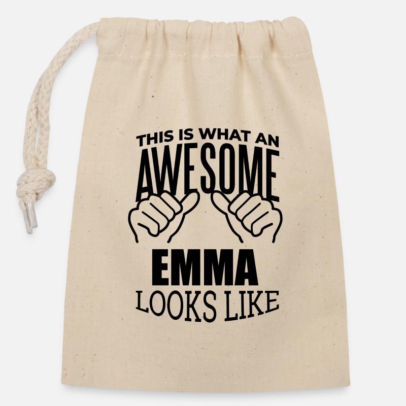 Emma - Closable cotton gift bag (14x20cm) - nature