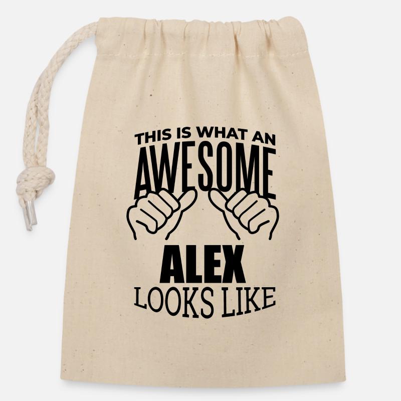 Alex - Sac cadeau en coton avec cordon (14 x 20 cm) - nature