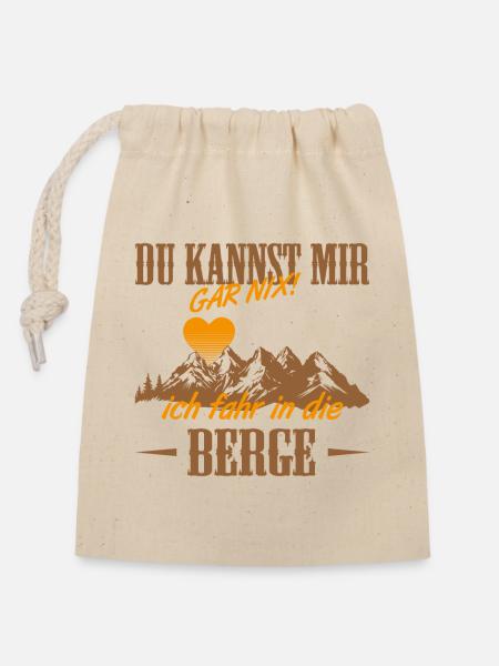 Berge Sehnsucht - Verschließbarer Geschenkbeutel aus Baumwolle (14x20cm) - Natur