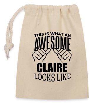 Claire - Sac cadeau en coton avec cordon (14 x 20 cm) - nature - Devant