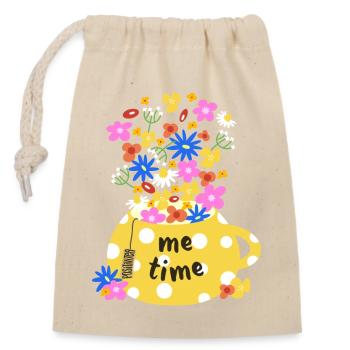 me time - Tea Time - Closable cotton gift bag (14x20cm) - nature - Front