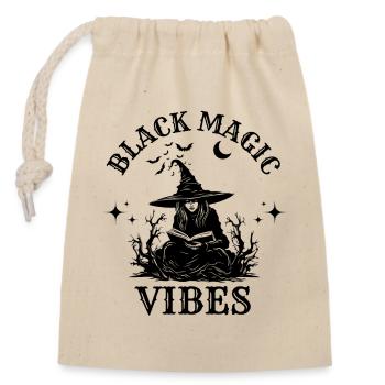 Black Magic Vibes Funny Witch Magic - Closable cotton gift bag (14x20cm) - nature - Front