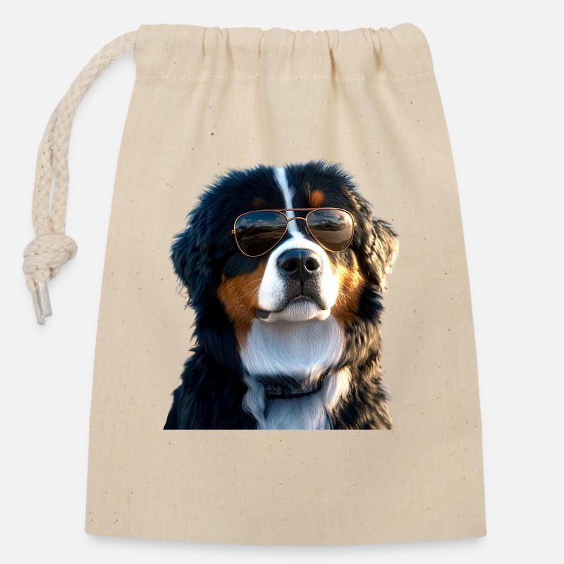 Berner Sennenhund Süße Hunde Schweizer Sennenhunde - Verschließbarer Geschenkbeutel aus Baumwolle (14x20cm) - Natur