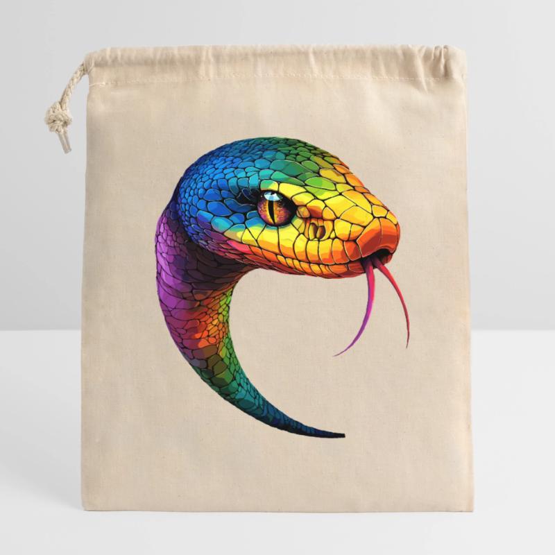 Serpent Python Cobra Mamba Serpent à sonnettes Serpent Sac cadeau en coton avec cordon (14 x 20 cm)