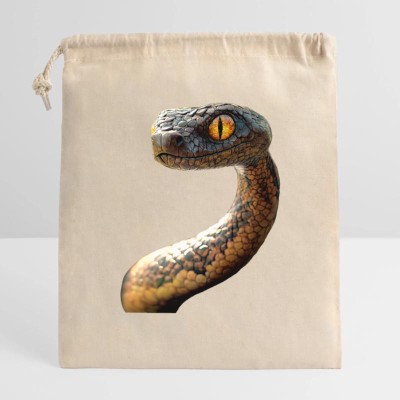 Serpent Python Cobra Mamba Serpent à sonnettes Serpent Sac cadeau en coton avec cordon (14 x 20 cm)