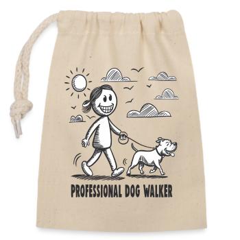 Pitbull Pet Dog Amoureux des animaux - Sac cadeau en coton avec cordon (14 x 20 cm) - nature - Devant