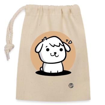 Süßer Hündchen-Hund - Verschließbarer Geschenkbeutel aus Baumwolle (14x20cm) - Natur - Vorne